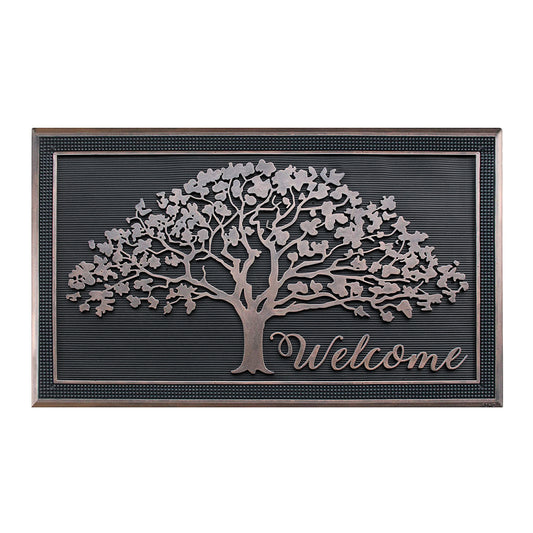 tree welcome rubber outdoor doormat for front door