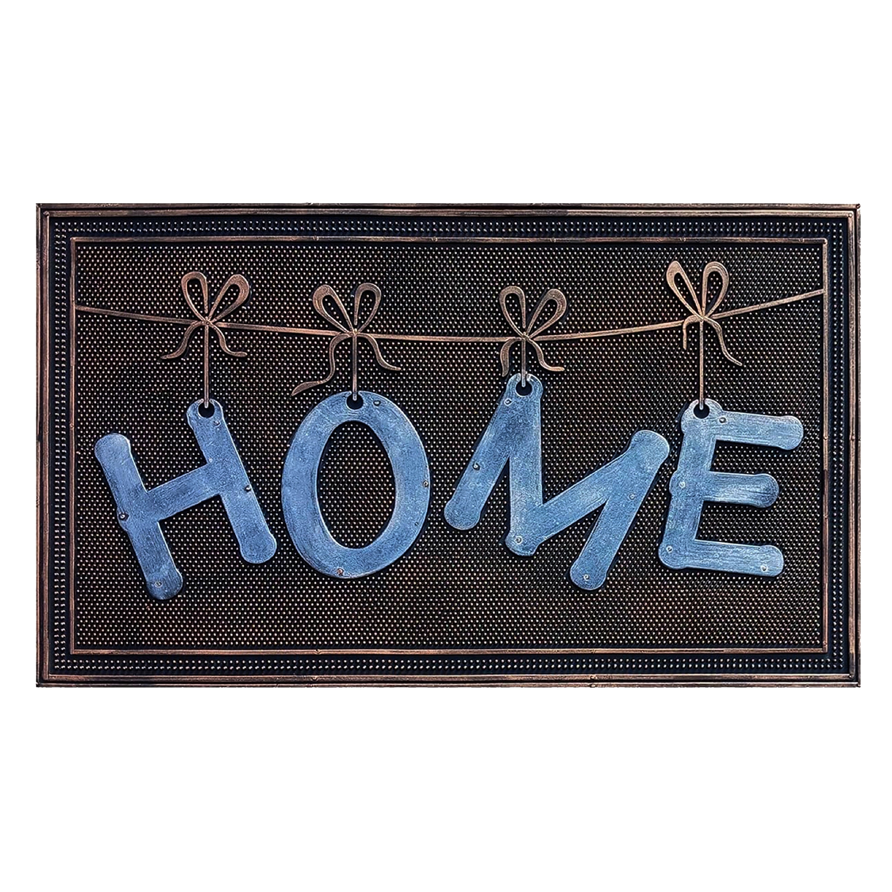 heavy duty rubber doormat with HOME hanging design
