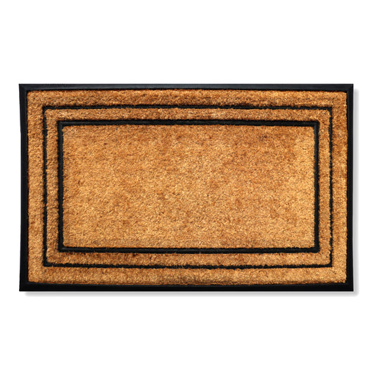 coir door mat double border outdoor entryway