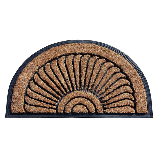 half round rubber coir door mat sunburst outdoor