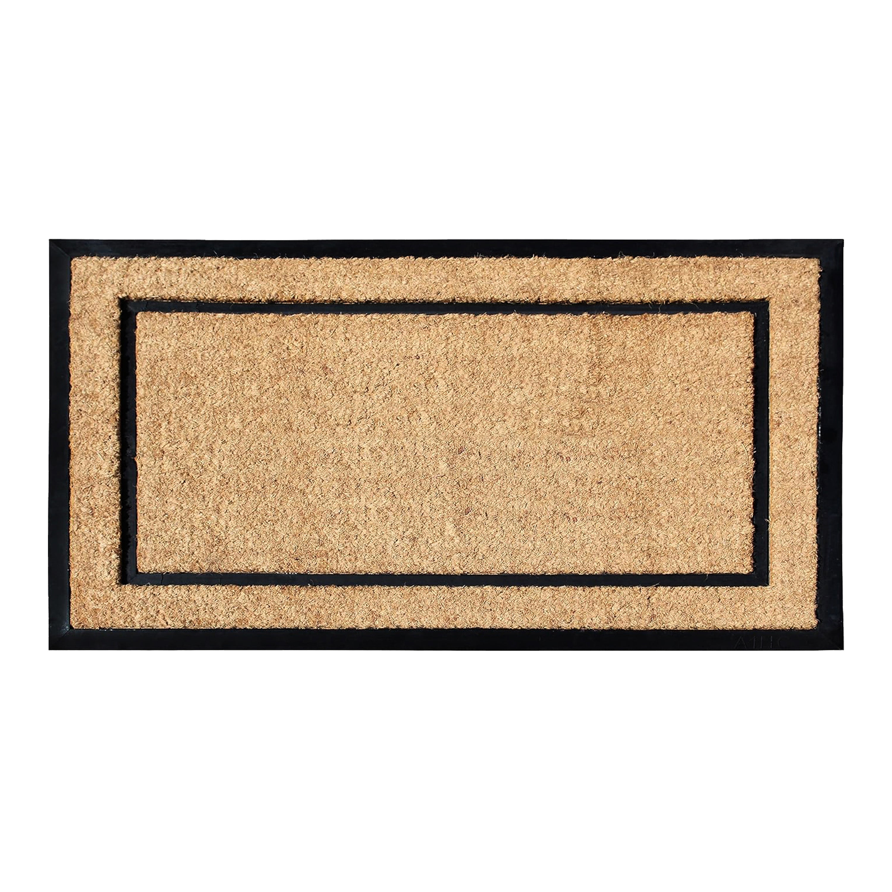 A1HC coir door mat with rubber border for outdoor entryway