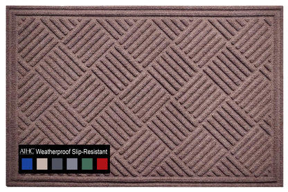 A1HC Durable Multi Purpose Polypropylene Rubber Doormat for Indoor Outdoor Front Door Mat, Checkered