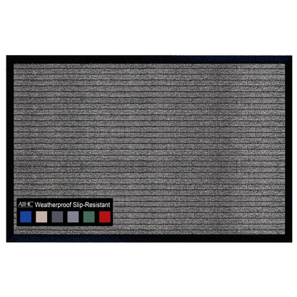A1HC Indoor Outdoor Doormat, Non-Slip Rubber Mat for Entrance, Patio, Garage and Office - Stripe