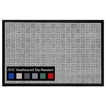 A1HC Indoor Outdoor Doormat Non-Slip Rubber Mat for Entrance, Patio, Garage and Office - Criss Cross