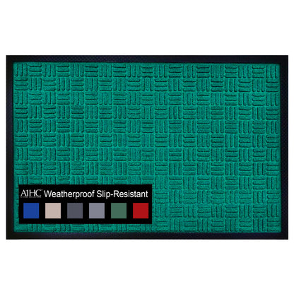 A1HC Indoor Outdoor Doormat Non-Slip Rubber Mat for Entrance, Patio, Garage and Office - Criss Cross
