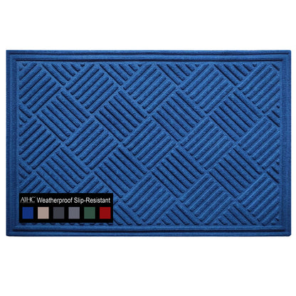 A1HC Durable Multi Purpose Polypropylene Rubber Doormat for Indoor Outdoor Front Door Mat, Checkered