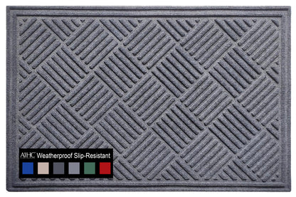 A1HC Durable Multi Purpose Polypropylene Rubber Doormat for Indoor Outdoor Front Door Mat, Checkered