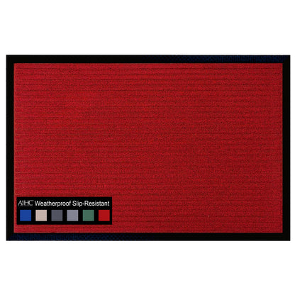 A1HC Indoor Outdoor Doormat, Non-Slip Rubber Mat for Entrance, Patio, Garage and Office - Stripe