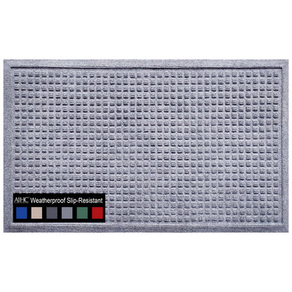 A1HC Durable Multi Purpose Polypropylene Rubber Doormat for Indoor Outdoor Front Door Mat, Waffle