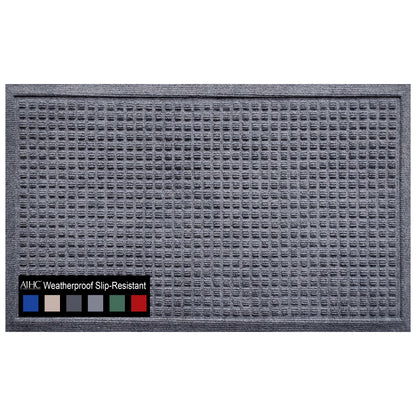 A1HC Durable Multi Purpose Polypropylene Rubber Doormat for Indoor Outdoor Front Door Mat, Waffle
