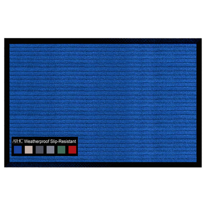 A1HC Indoor Outdoor Doormat, Non-Slip Rubber Mat for Entrance, Patio, Garage and Office - Stripe