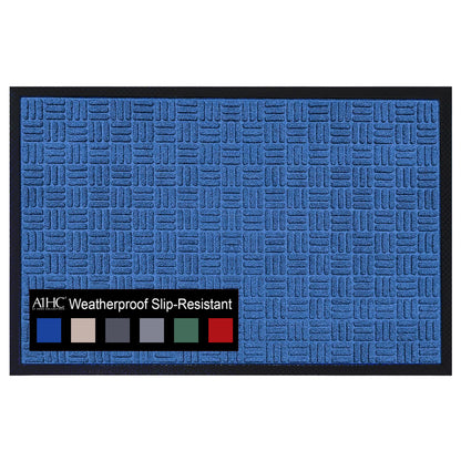 A1HC Indoor Outdoor Doormat Non-Slip Rubber Mat for Entrance, Patio, Garage and Office - Criss Cross