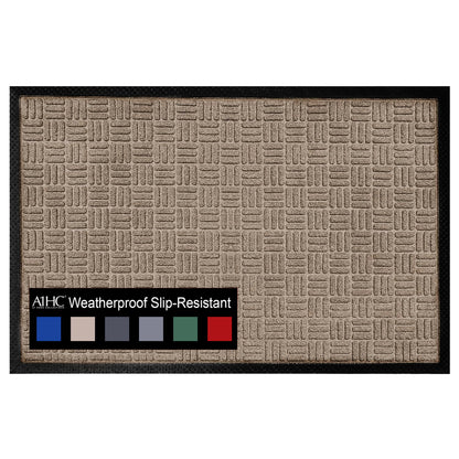 A1HC Indoor Outdoor Doormat Non-Slip Rubber Mat for Entrance, Patio, Garage and Office - Criss Cross