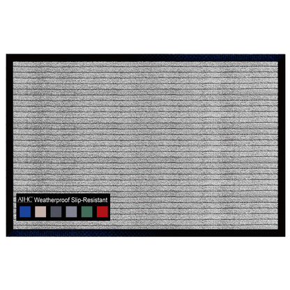 A1HC Indoor Outdoor Doormat, Non-Slip Rubber Mat for Entrance, Patio, Garage and Office - Stripe