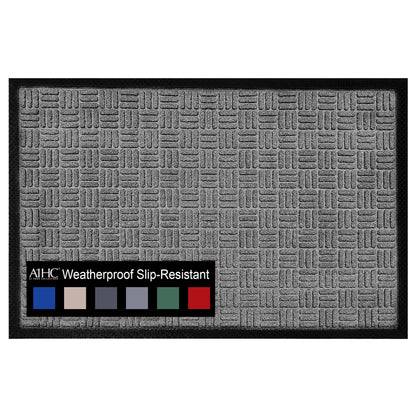 A1HC Indoor Outdoor Doormat Non-Slip Rubber Mat for Entrance, Patio, Garage and Office - Criss Cross