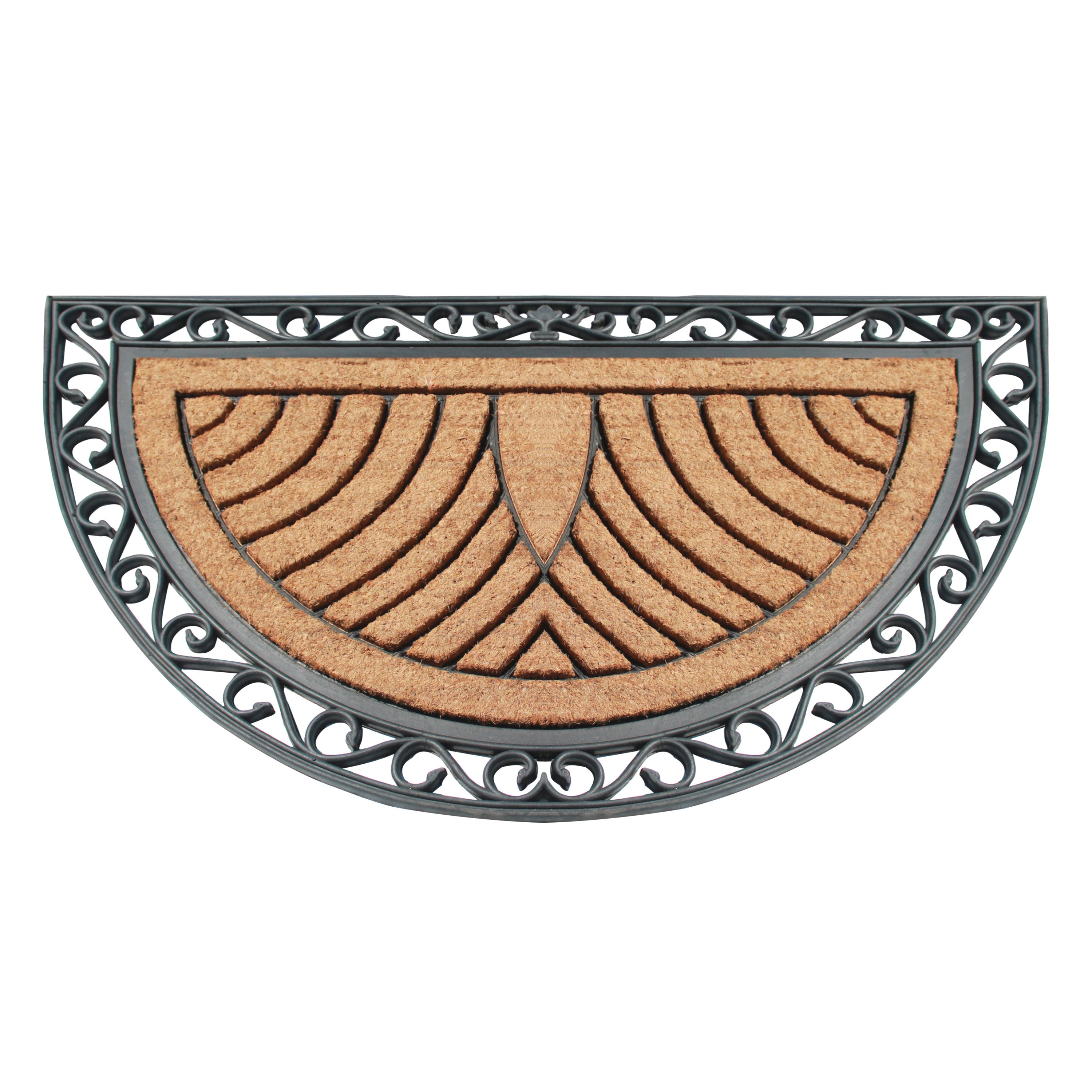 half moon rubber coir door mat outdoor entrance