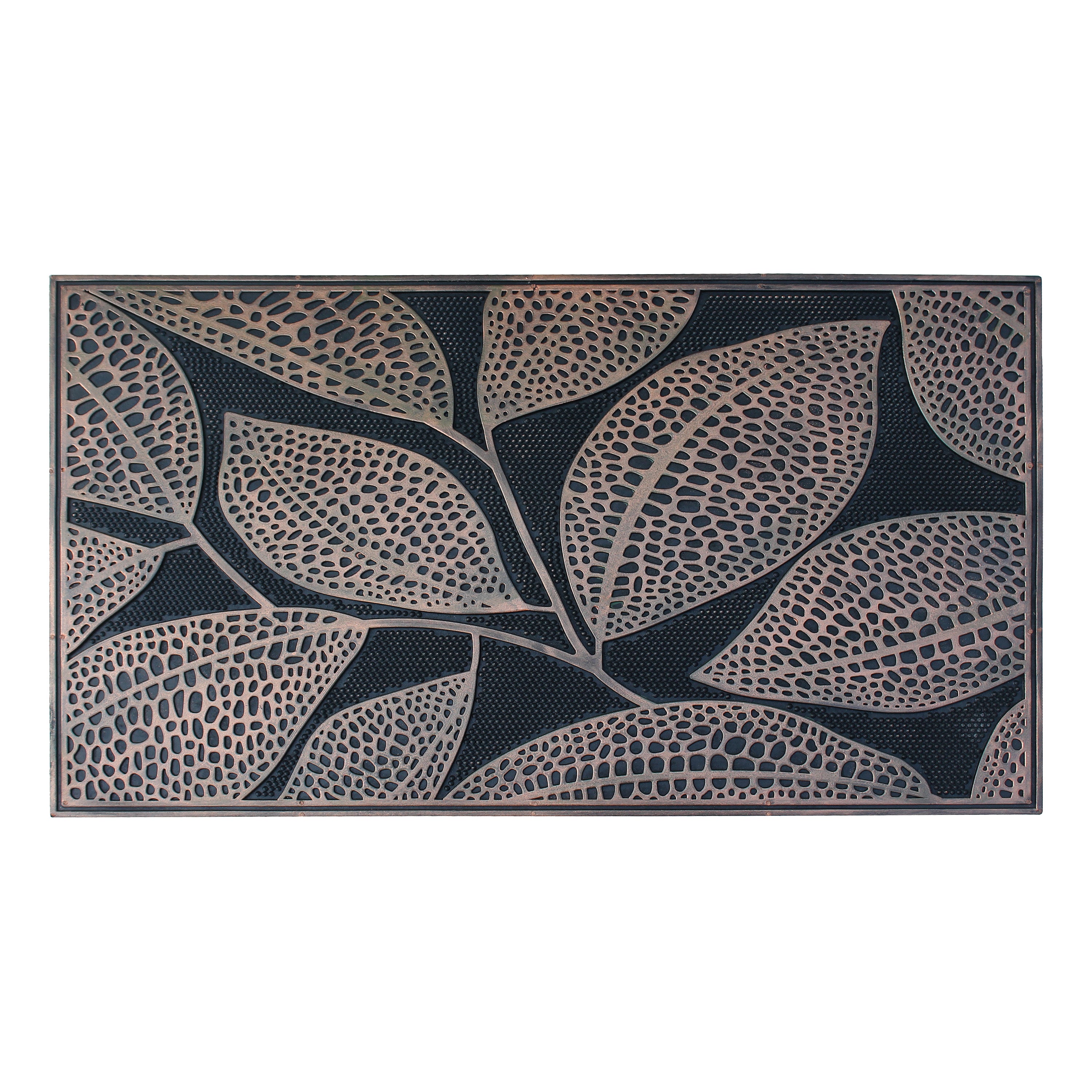 leaf pattern rubber doormat for outdoor entryway
