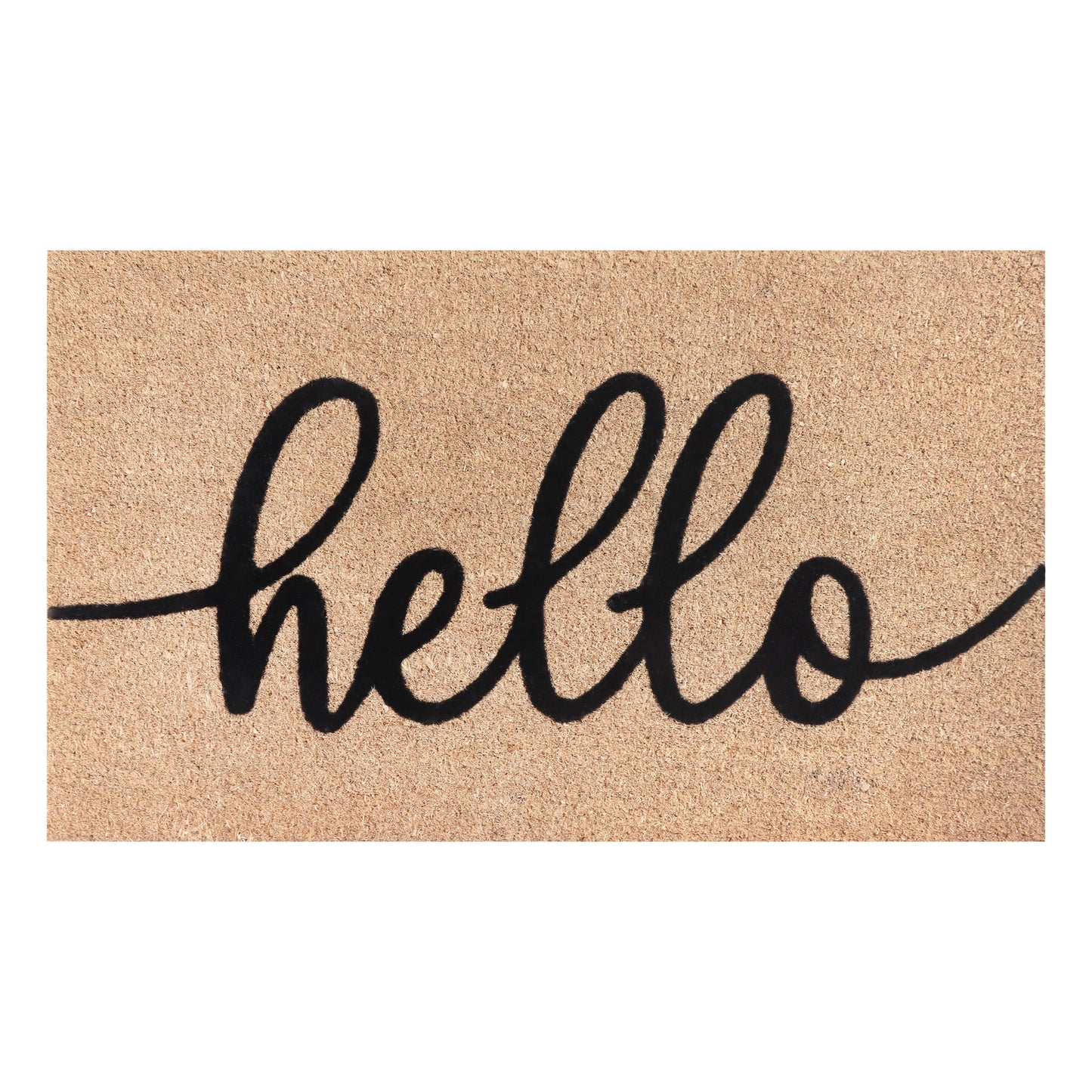 A1HC Natural Coir Flocked Door mat with Heavy Duty Non-Slip PVC Backing, Low-Profile Durable Doormat