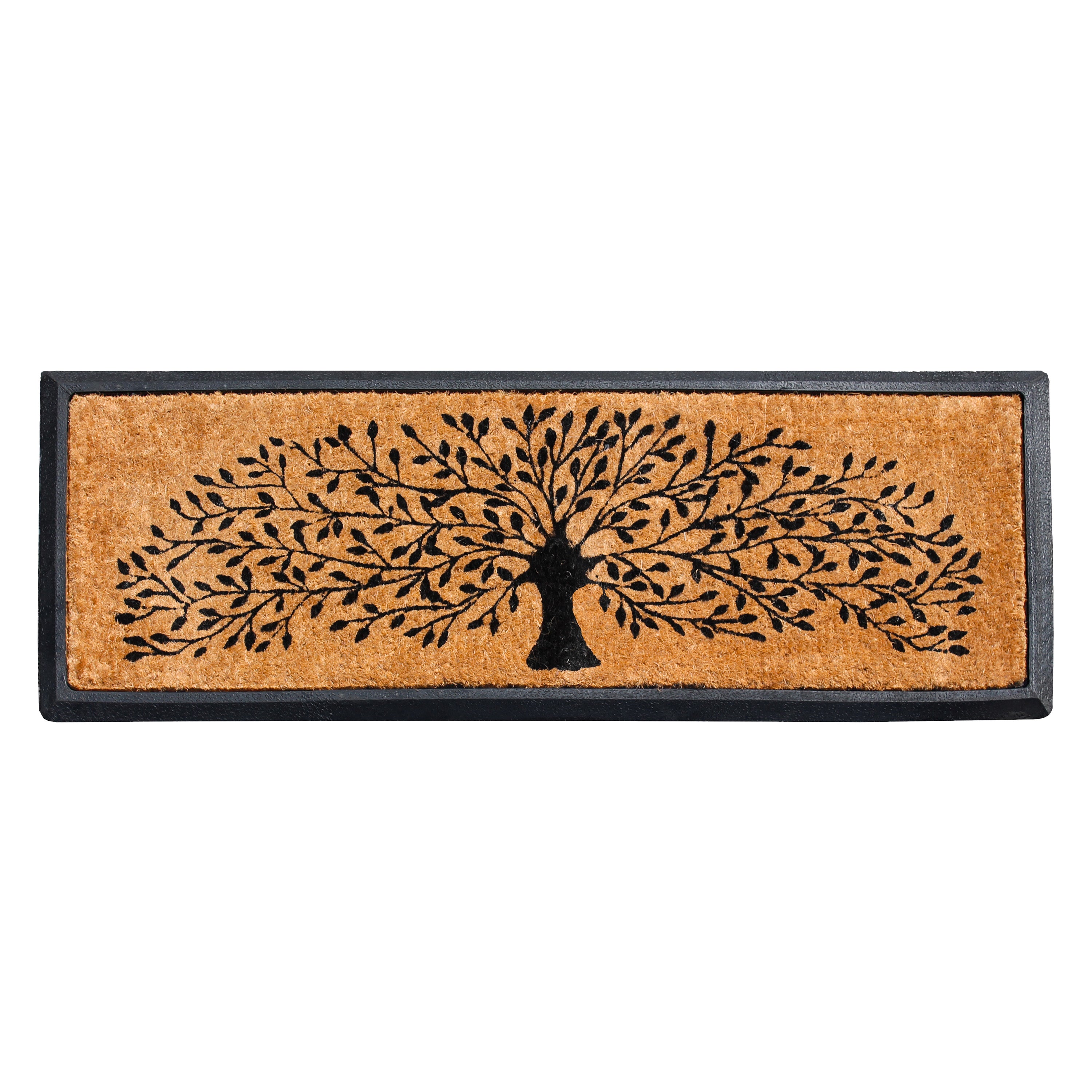 coir door mat tree design outdoor entryway
