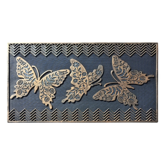 A1HC butterfly heavy duty rubber door mat for outdoor entrance