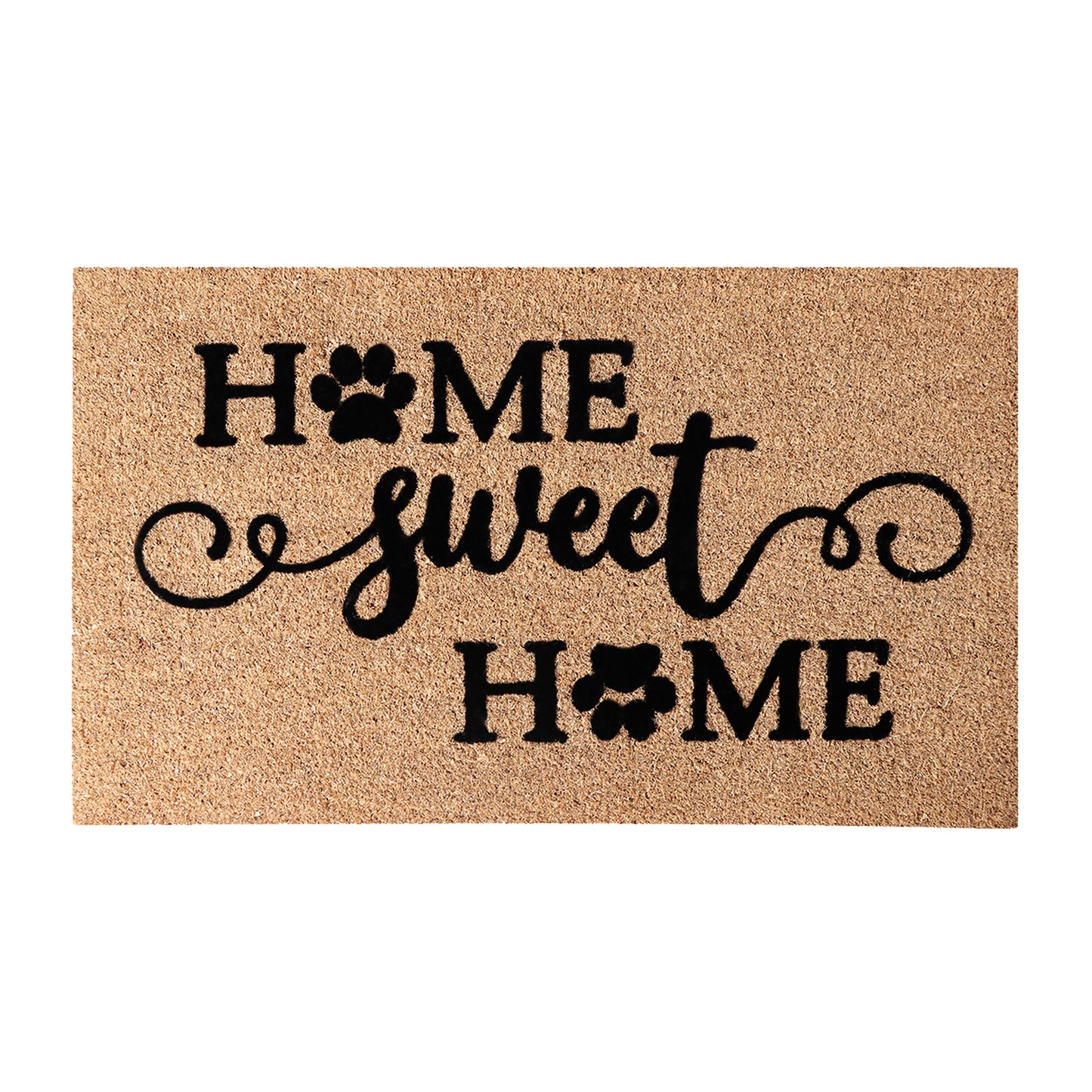 A1HC Natural Coir Flocked Door mat with Heavy Duty Non-Slip PVC Backing, Low-Profile Durable Doormat