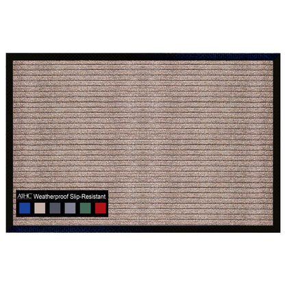 A1HC Indoor Outdoor Doormat, Non-Slip Rubber Mat for Entrance, Patio, Garage and Office - Stripe
