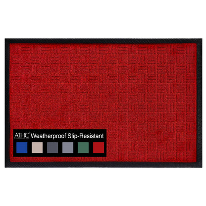 A1HC Indoor Outdoor Doormat Non-Slip Rubber Mat for Entrance, Patio, Garage and Office - Criss Cross