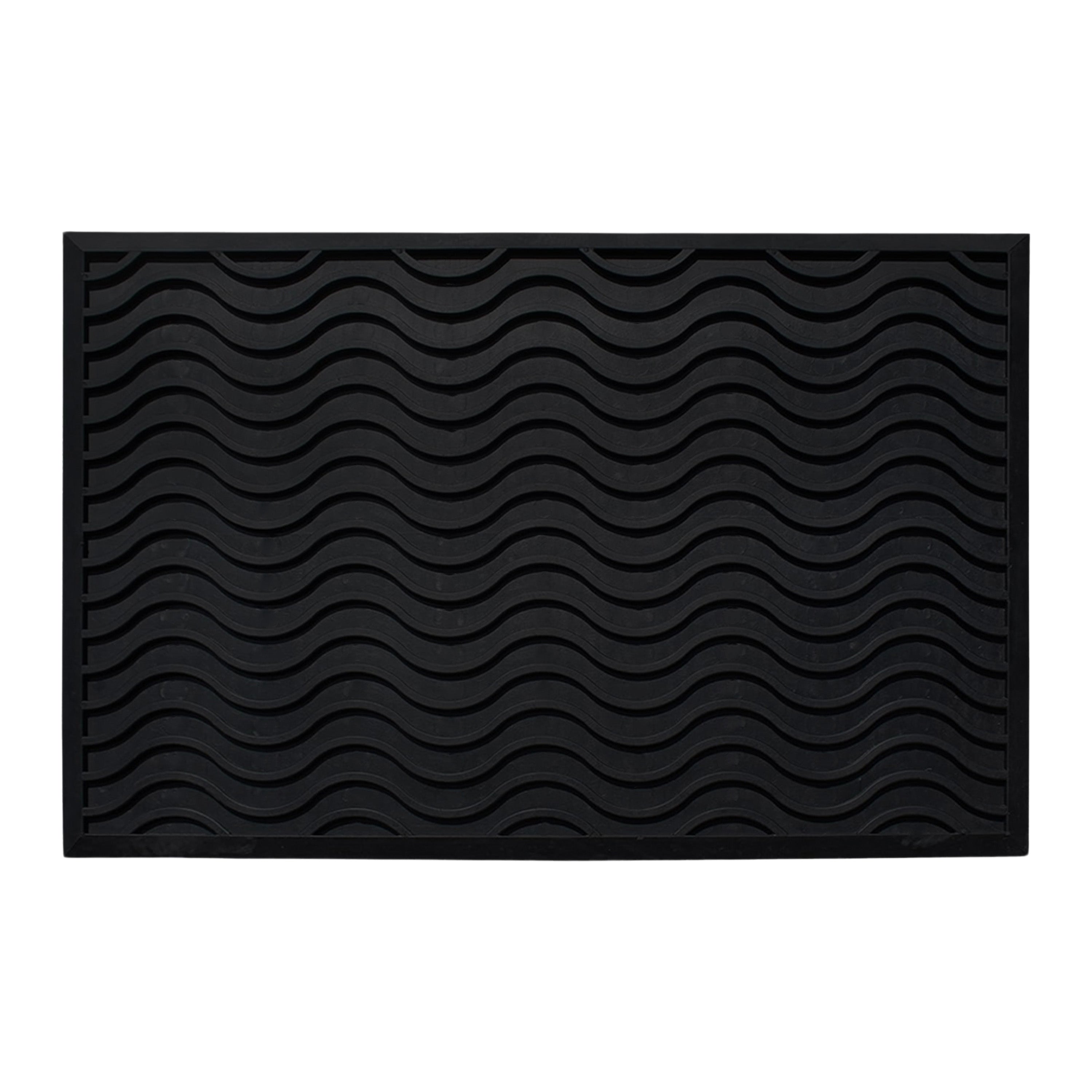 commercial rubber mat with wave pattern drainage design