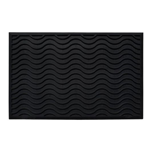 commercial rubber mat with wave pattern drainage design