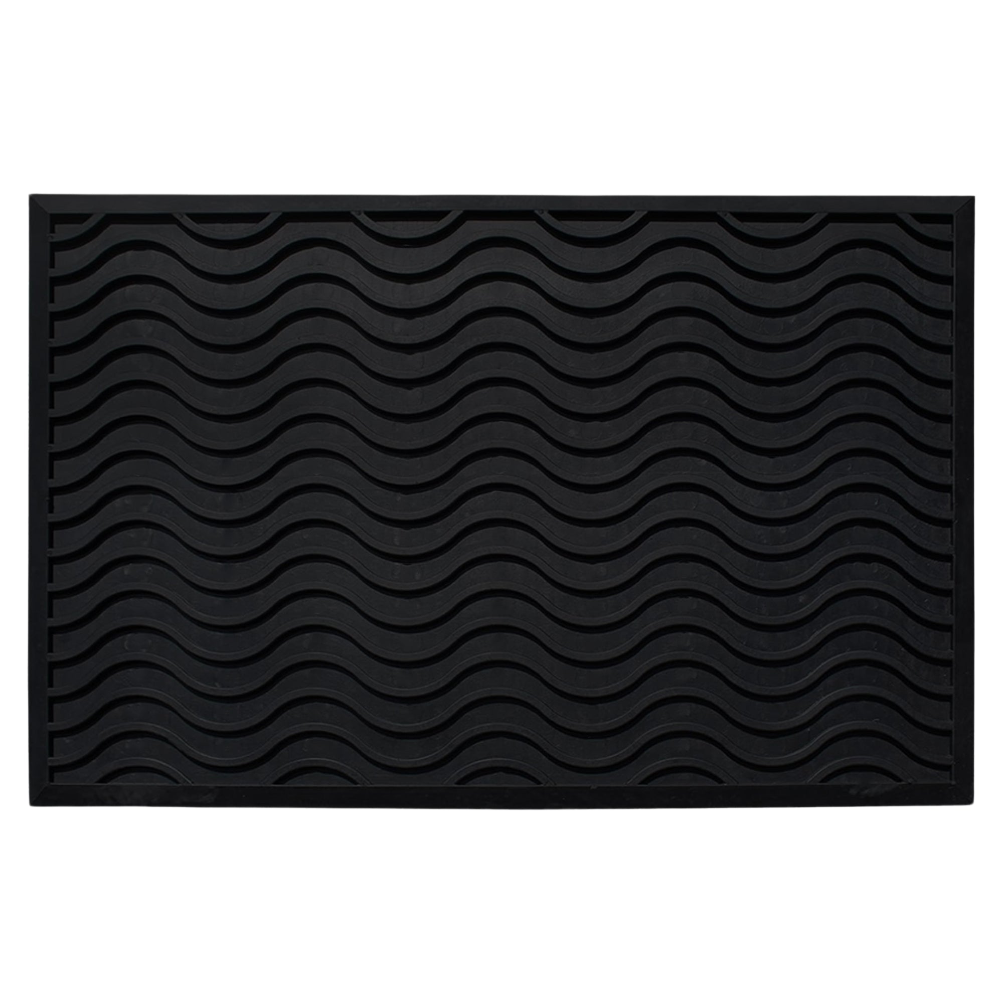 A1HC Commercial Rubber Floor Mat – Heavy Duty Non-Slip Wave Pattern Drainage Rubber Entry Mat Indoor Outdoor