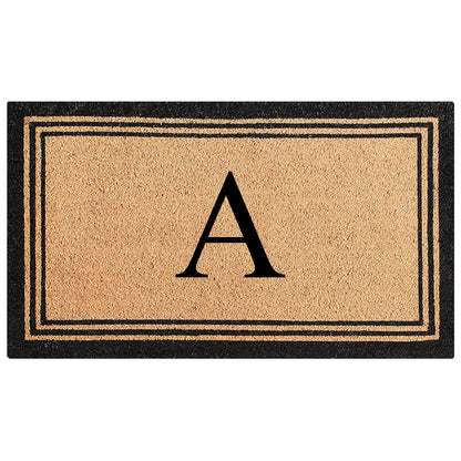 A1HC Personalized Monogram Coir Door Mat – Front Door Mat with Border Design, PVC Backing Outdoor Entryway Doormat