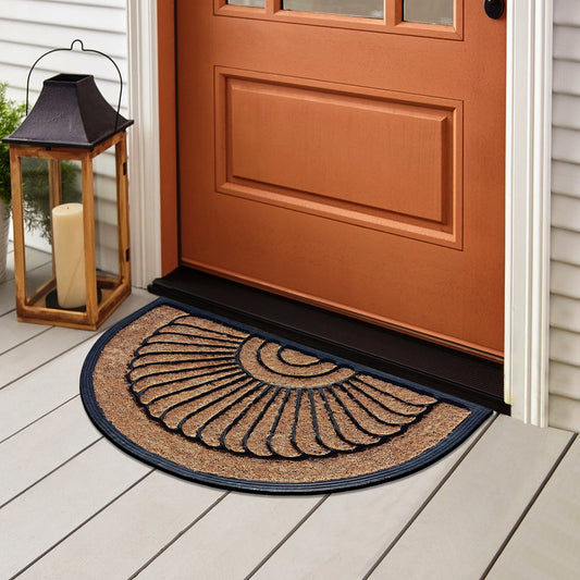 coir doormat half moon front door entry mat