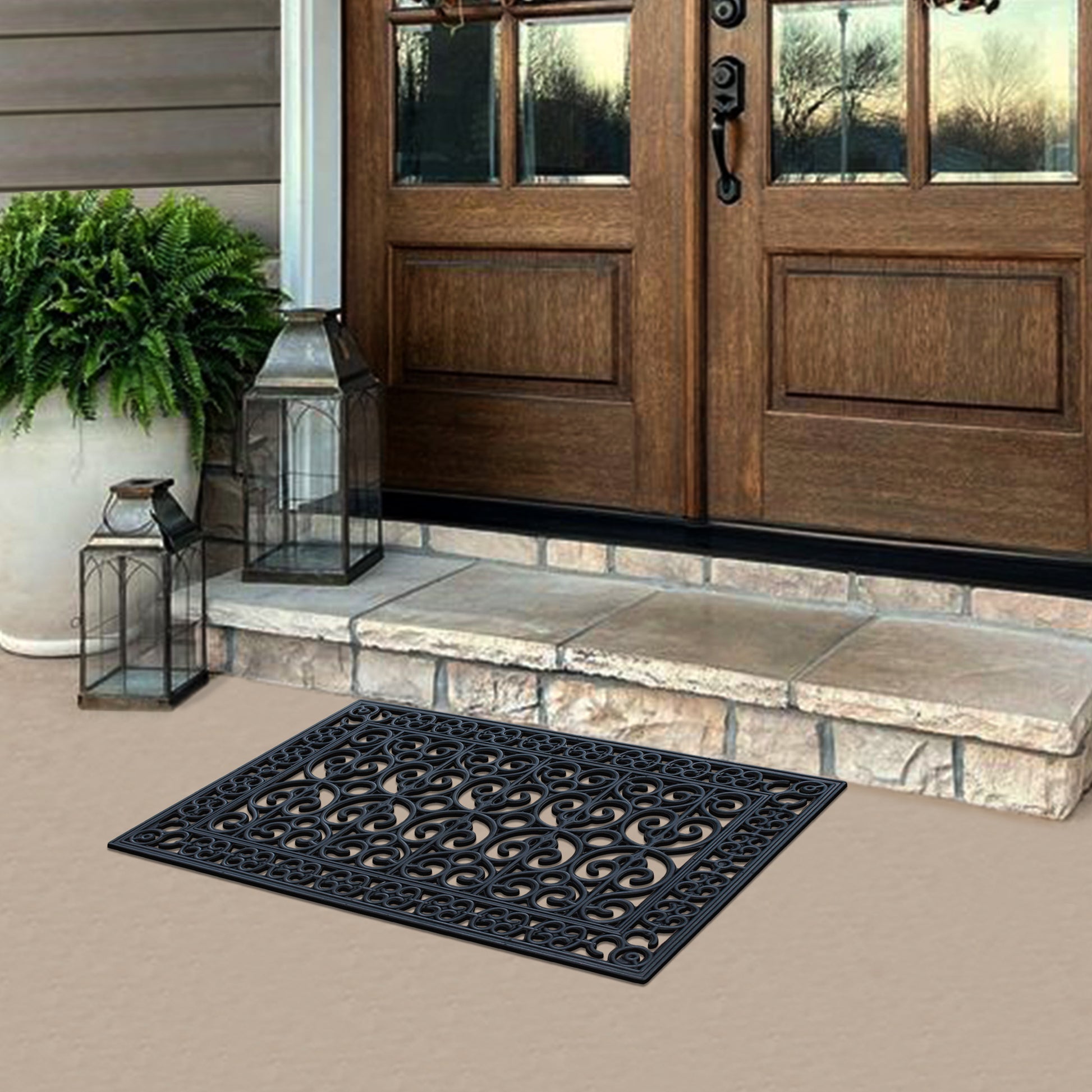 Durable-rubber-filigree-design-for-all-weather-drainage