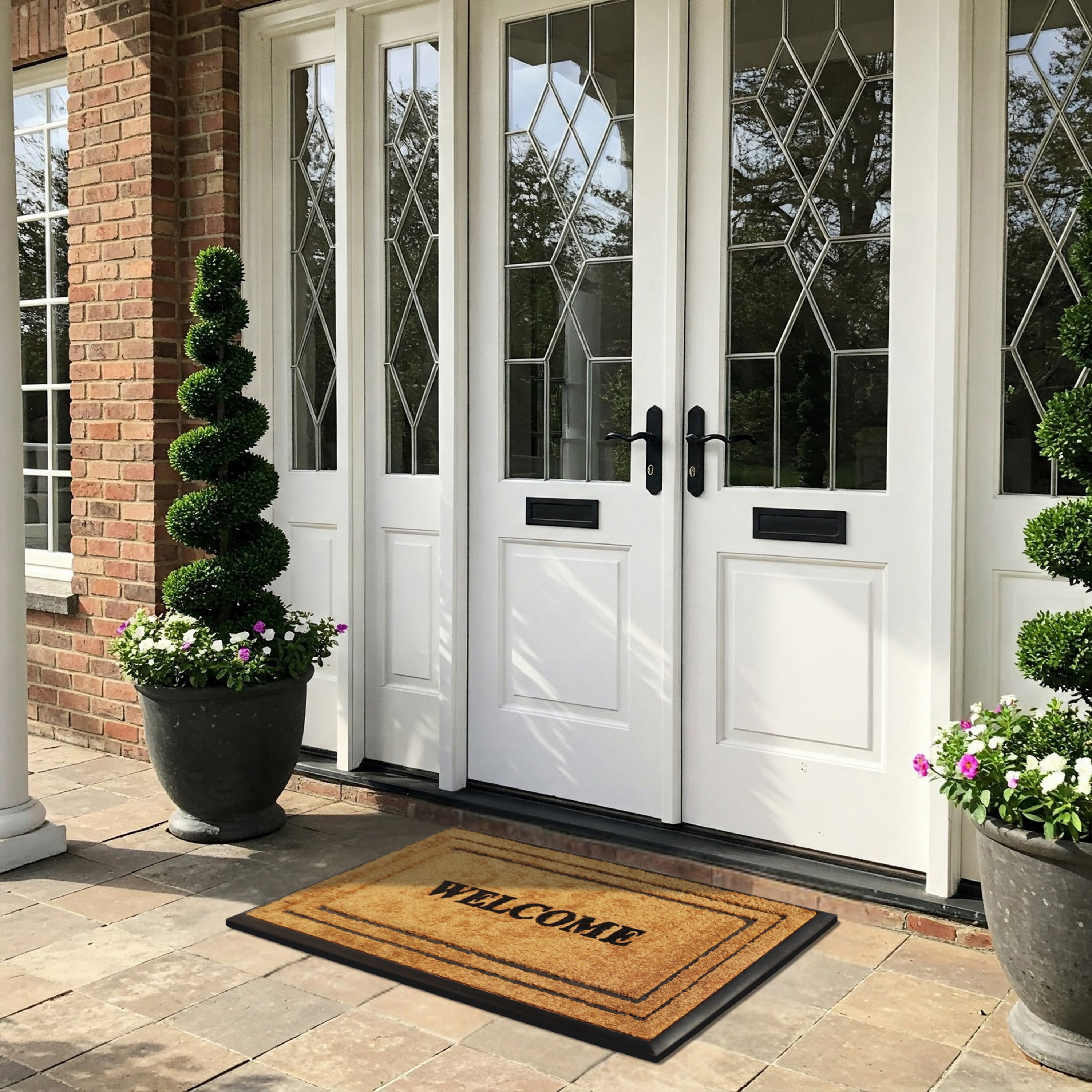natural coir doormat welcome front door mat