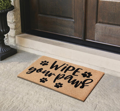 A1HC Natural Coir Flocked Door mat with Heavy Duty Non-Slip PVC Backing, Low-Profile Durable Doormat