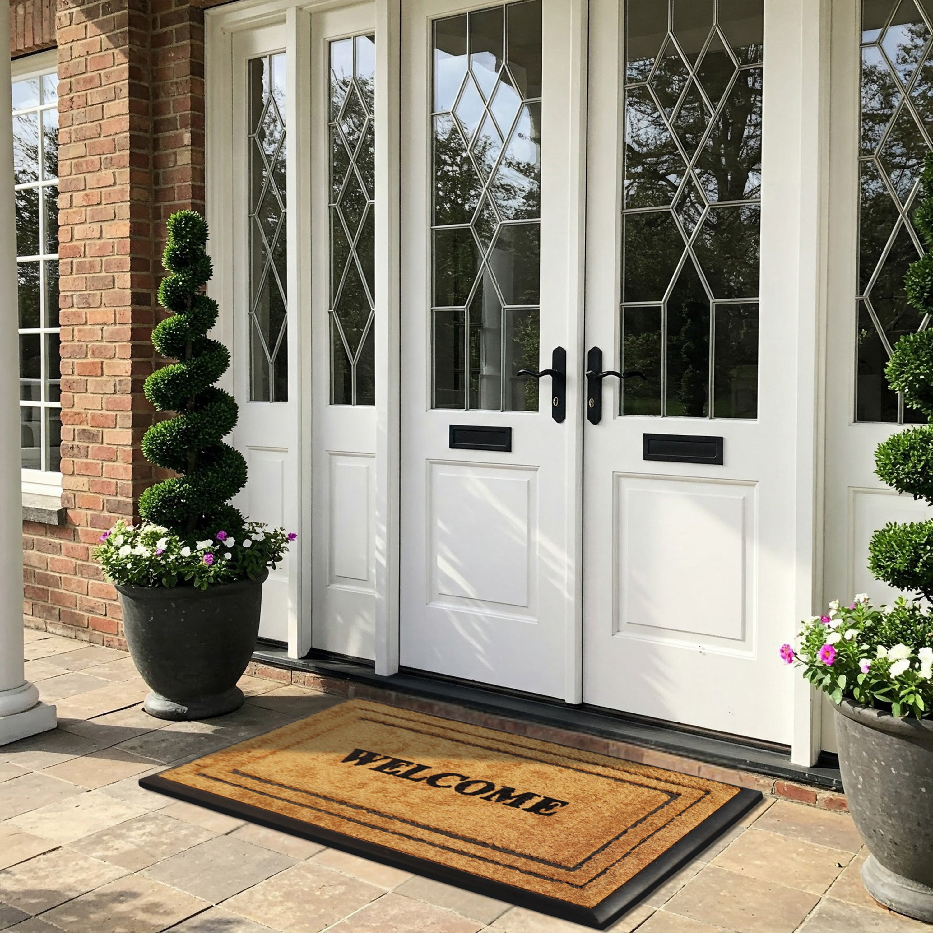 natural coir doormat welcome front door mat