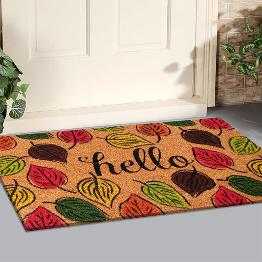Hello Autumn Leaves Coir Doormat 18x30, view 2
