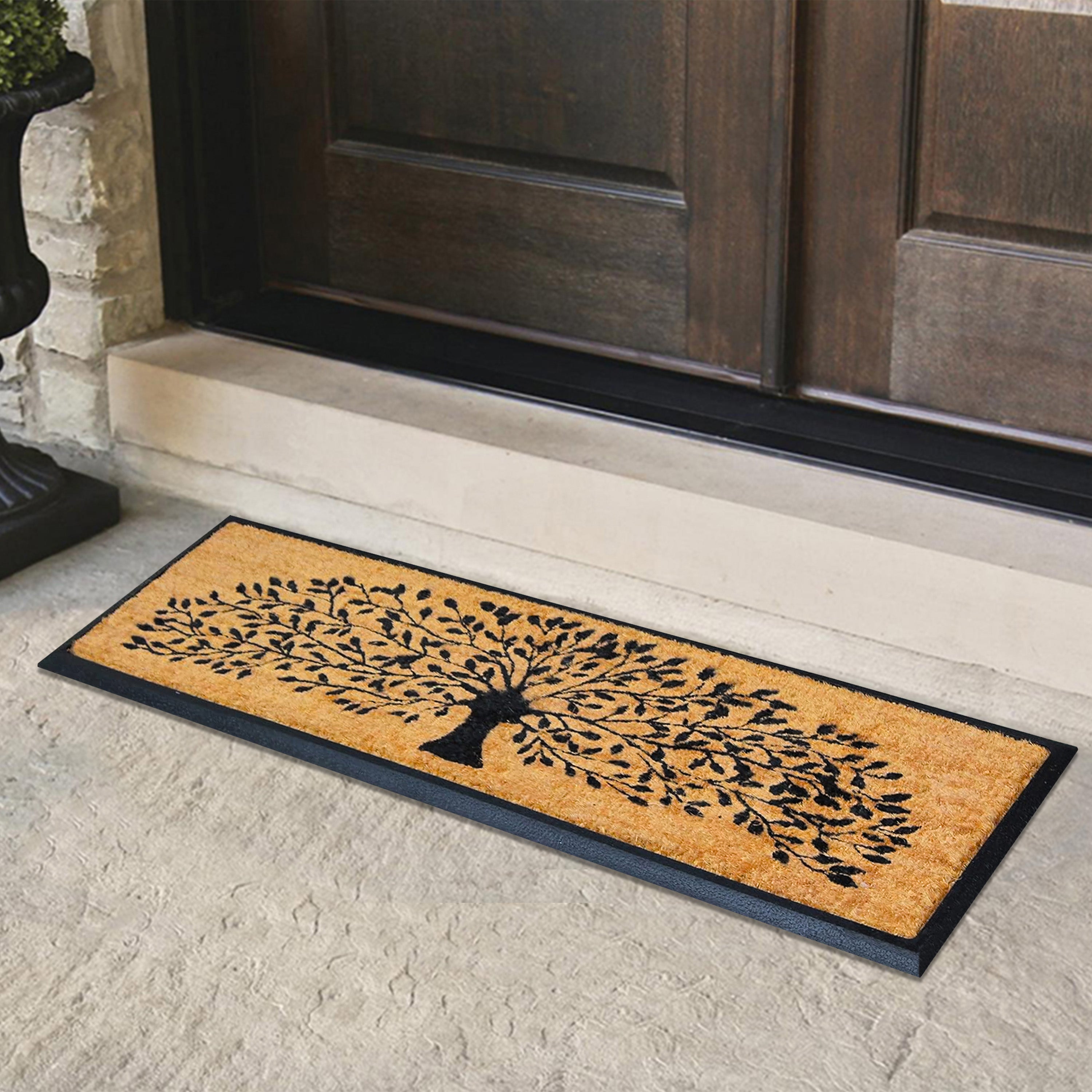 natural coir doormat tree pattern front door mat