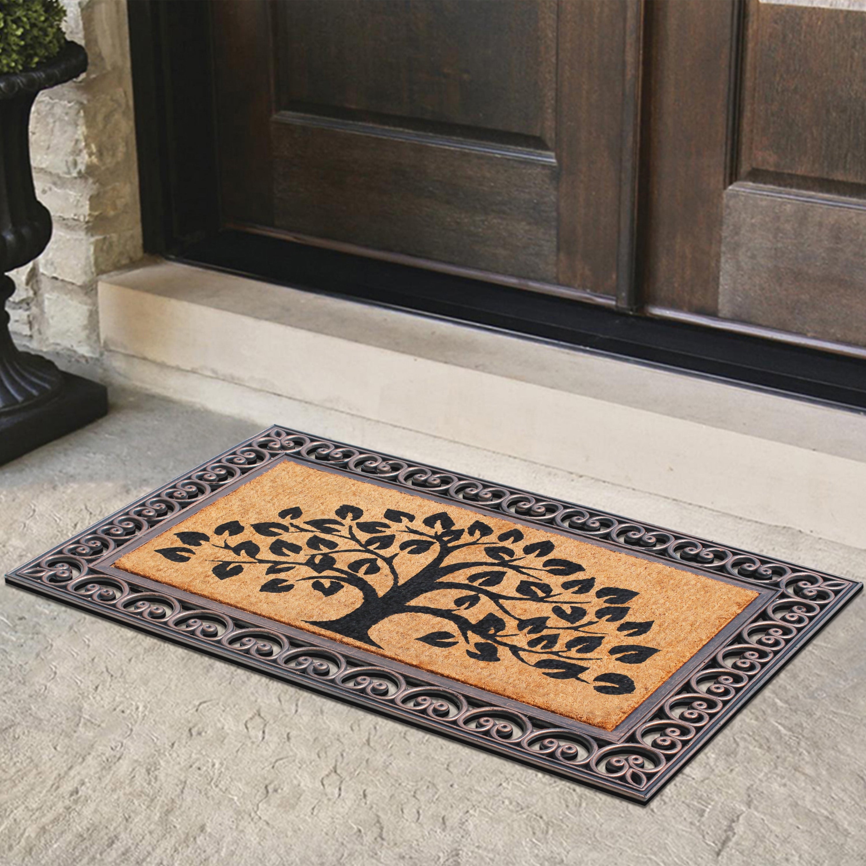coir doormat with rubber border front door mat
