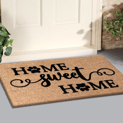 A1HC Natural Coir Flocked Door mat with Heavy Duty Non-Slip PVC Backing, Low-Profile Durable Doormat