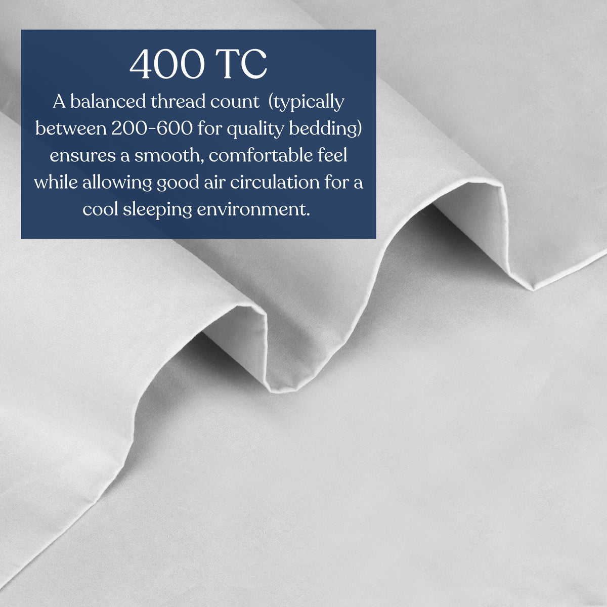 Delara 100% Organic Cotton Percale Weave Flat Sheet, 400 Thread Count GOTS Certified, Smooth & Moisture-Wicking Breathable Bedding