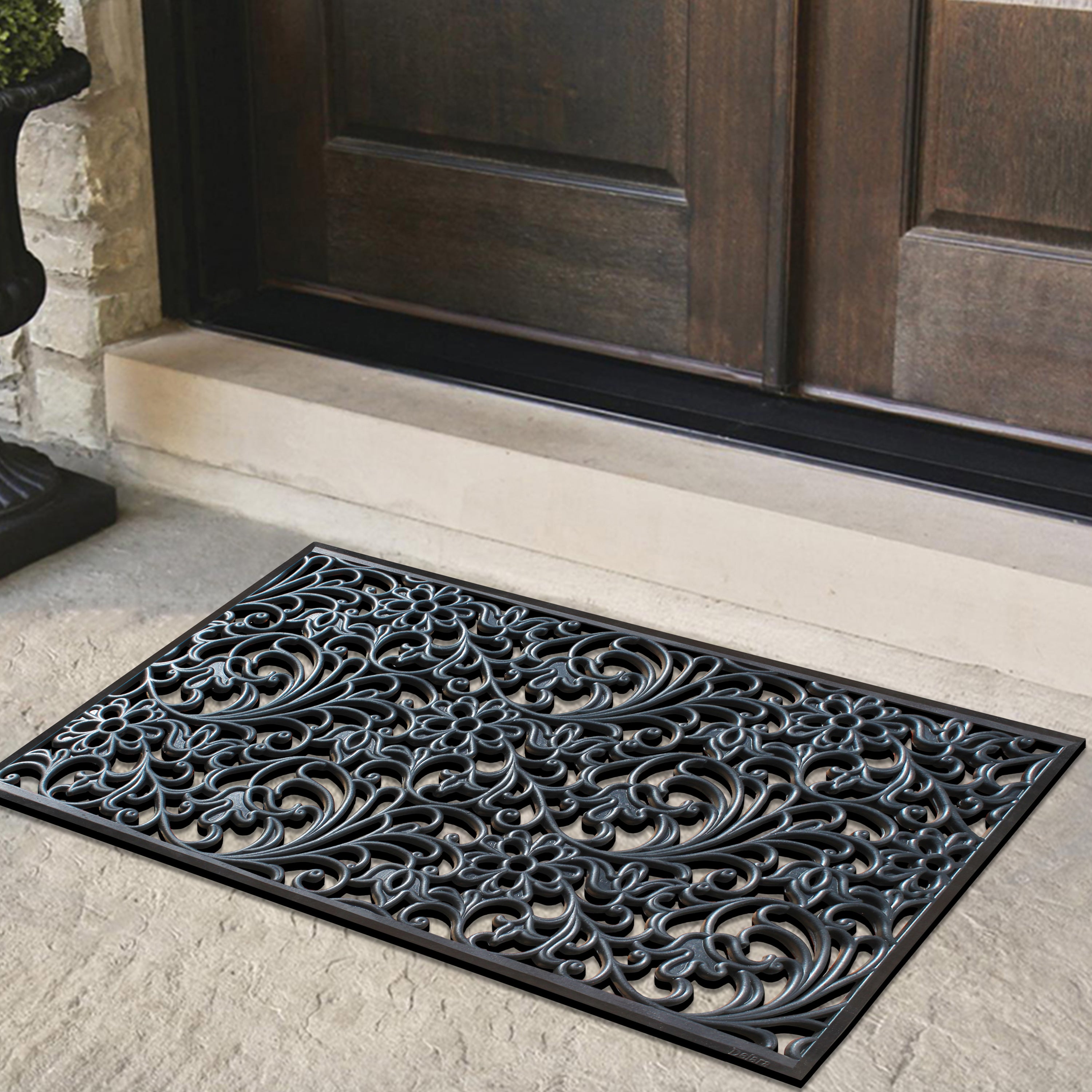 decorative outdoor rubber doormat for front door entrance