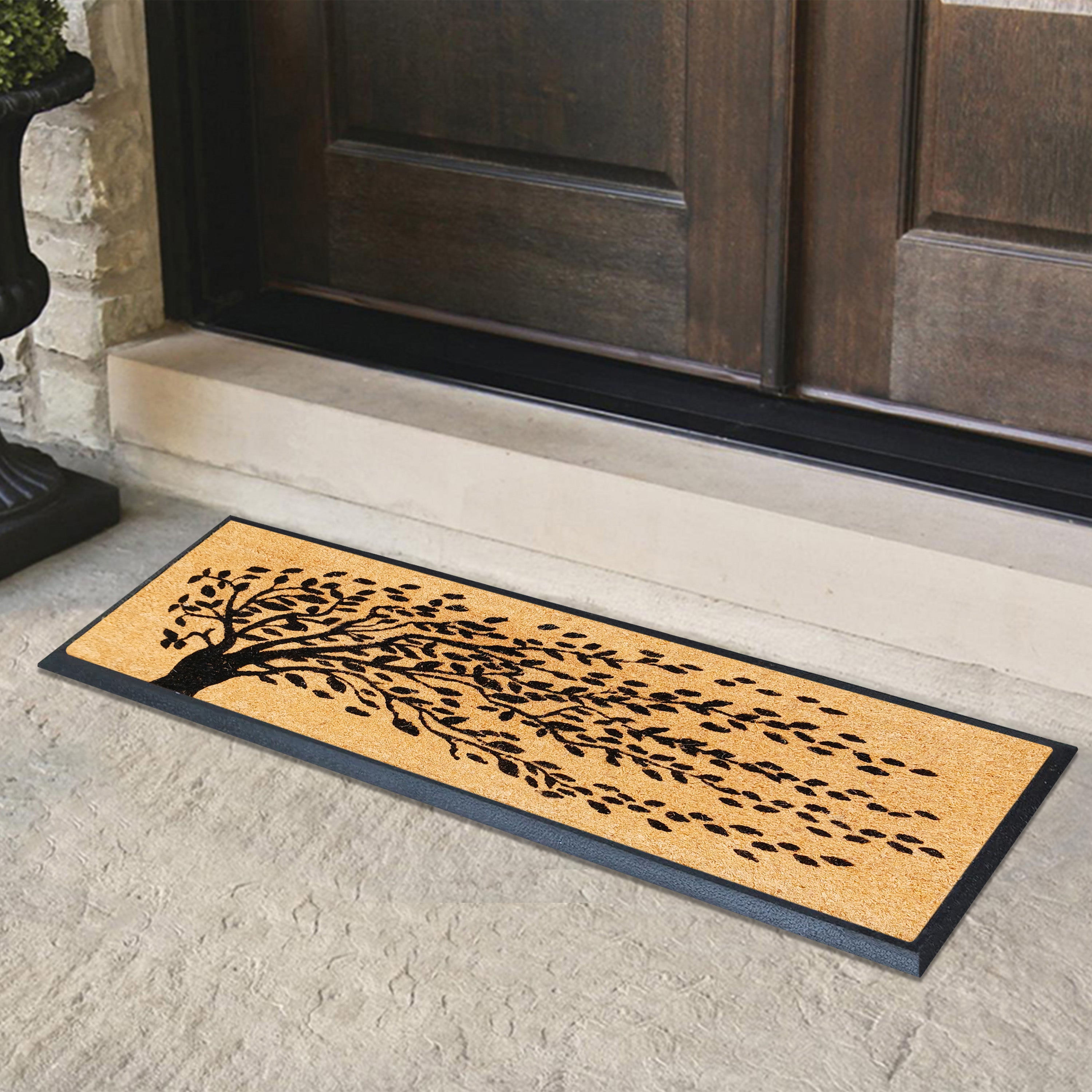coir doormat tree design front door mat outdoor