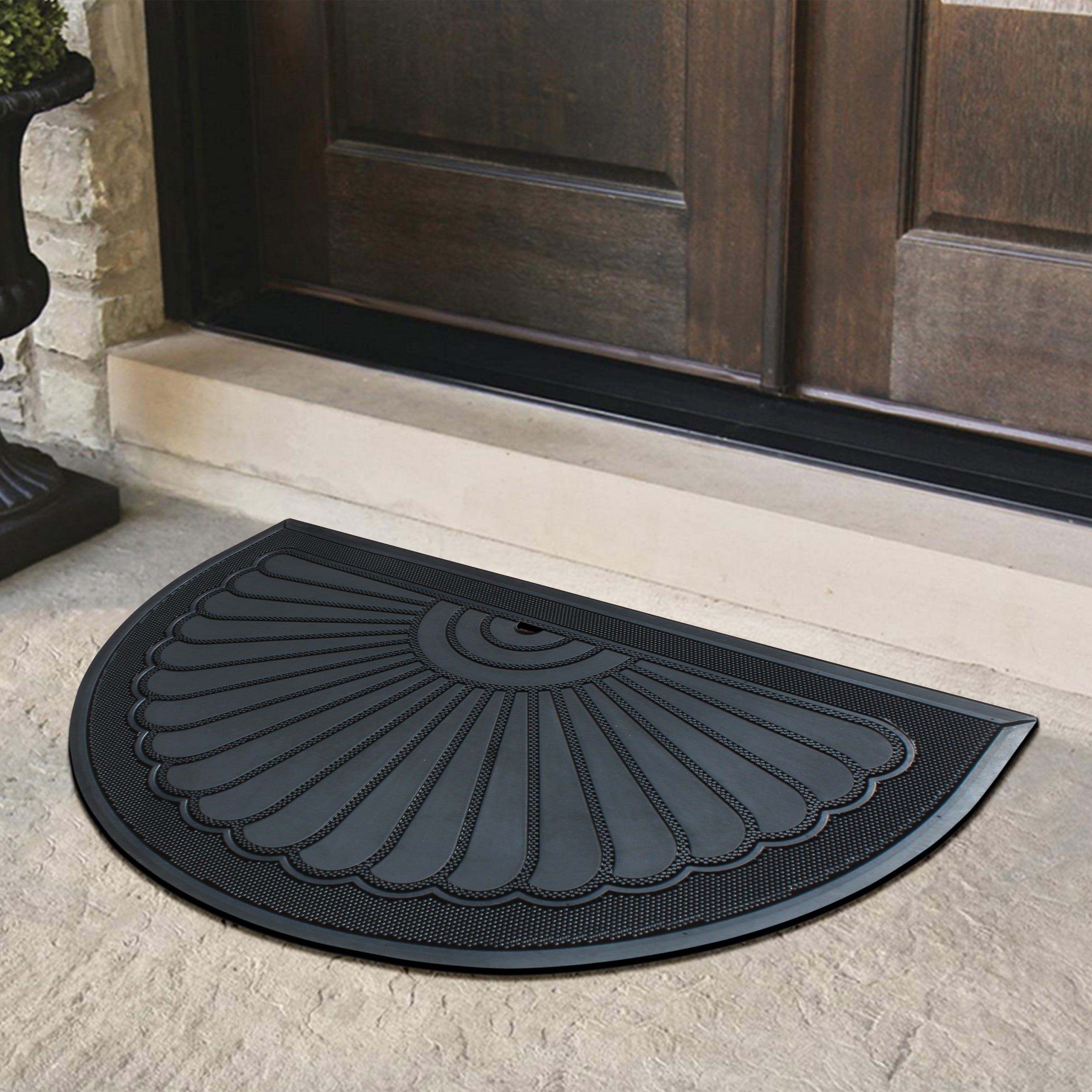 heavy duty semi circle rubber doormat