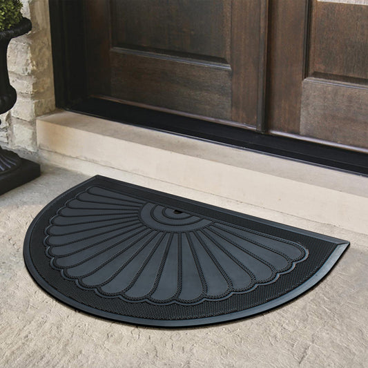 heavy duty semi circle rubber doormat