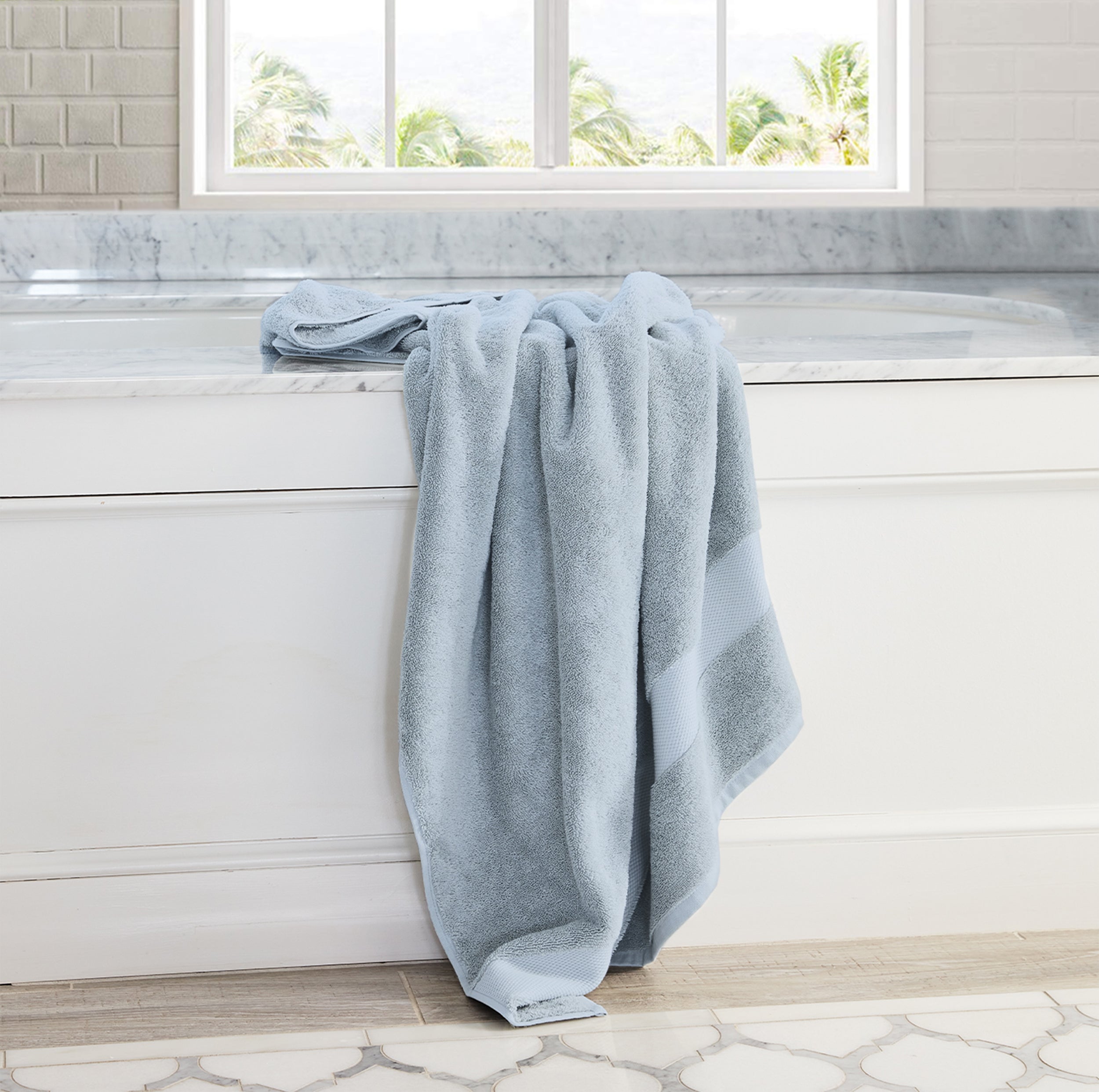 Delara GOTS Certified Organic Cotton Towel Set 6-Piece, Ultra-Plush Spa Towels - 2 Bath, 2 Hand, 2 Washcloths