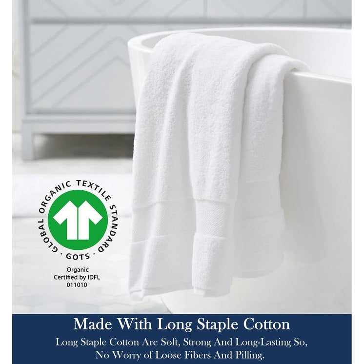 Delara Organic Cotton Luxuriously Plush Bath Sheet, GOTS & Oeko-TEX Certified, Soft, Quick Dry & Ultra-Absorbent 36"x70"