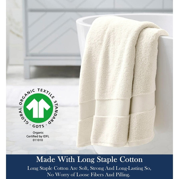 Delara Organic Cotton Luxuriously Plush Bath Sheet, GOTS & Oeko-TEX Certified, Soft, Quick Dry & Ultra-Absorbent 36"x70"