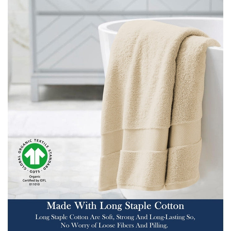Delara Organic Cotton Luxuriously Plush Bath Sheet, GOTS & Oeko-TEX Certified, Soft, Quick Dry & Ultra-Absorbent 36"x70"