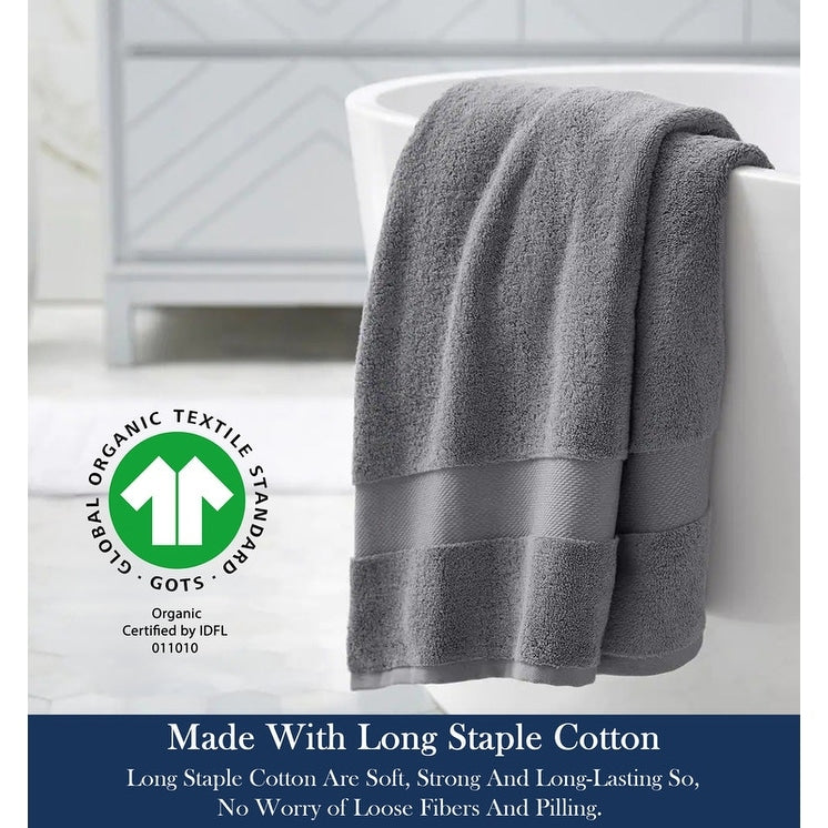 Delara Organic Cotton Luxuriously Plush Bath Sheet, GOTS & Oeko-TEX Certified, Soft, Quick Dry & Ultra-Absorbent 36"x70"